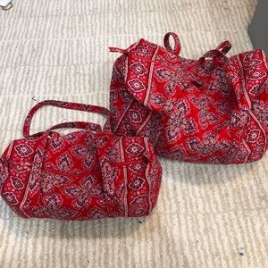 Two Vera Bradley Duffle bags in Frankly Scarlet